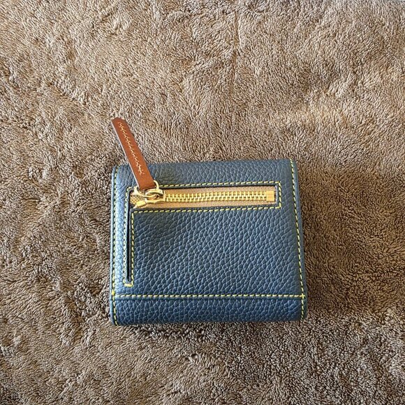 Dooney & Bourke Pebble Grain Small Flap Credit Card Wallet Teal Blue NIB NWT - Picture 9 of 14